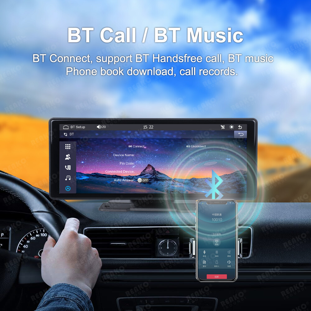 10.26inch 2K Wireless Apple CarPlay Android Auto Touch Screen Car Portable Radio
