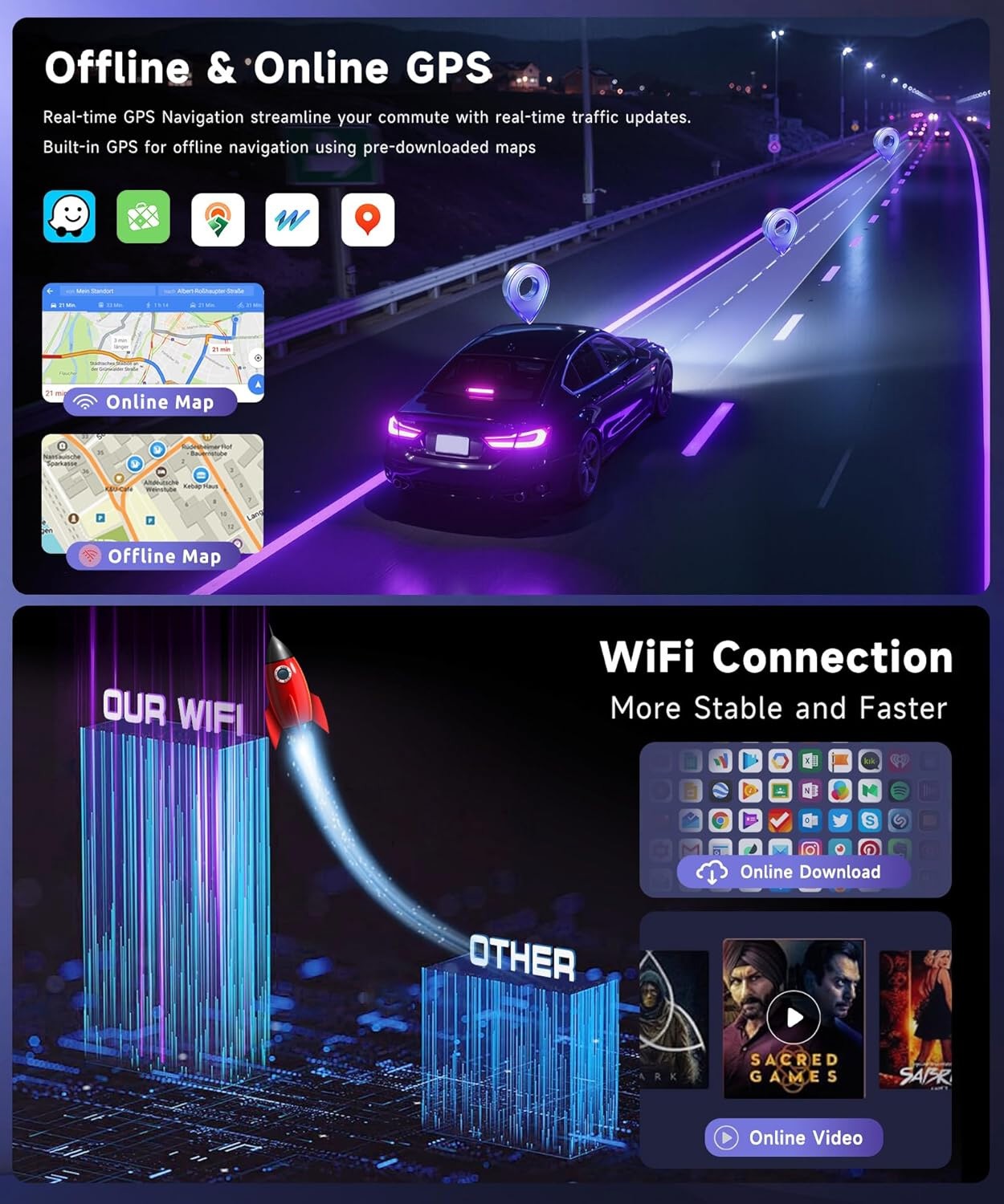 2+64GB JBL Carplay FM Android 13.0 GPS Car Radio For Toyota Highlander 2008-2013