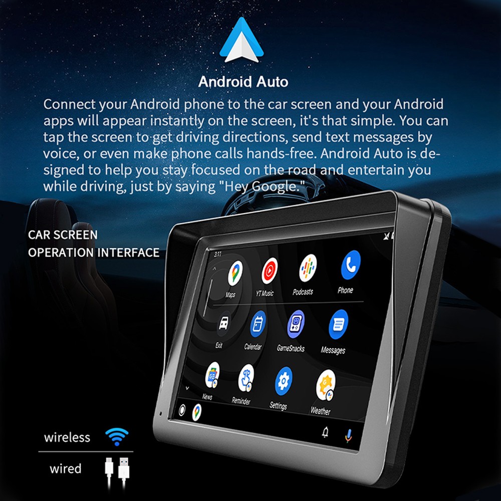 2Din 7″ HD Touchscreen Car MP5 Wireless Carplay Android Auto Bluetooth 5.0