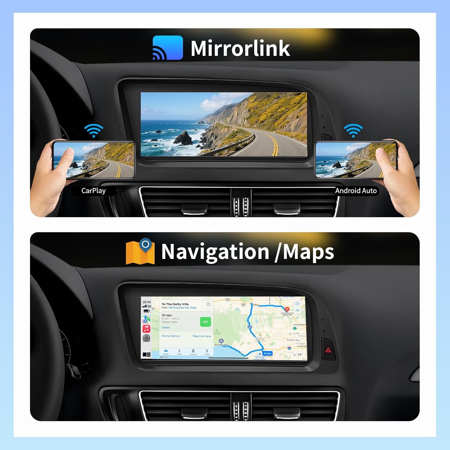 For Audi Q5 2009-2017 Car Stereo Radio 8.8″ Android 13 Carplay GPS WiFi 4+64GB
