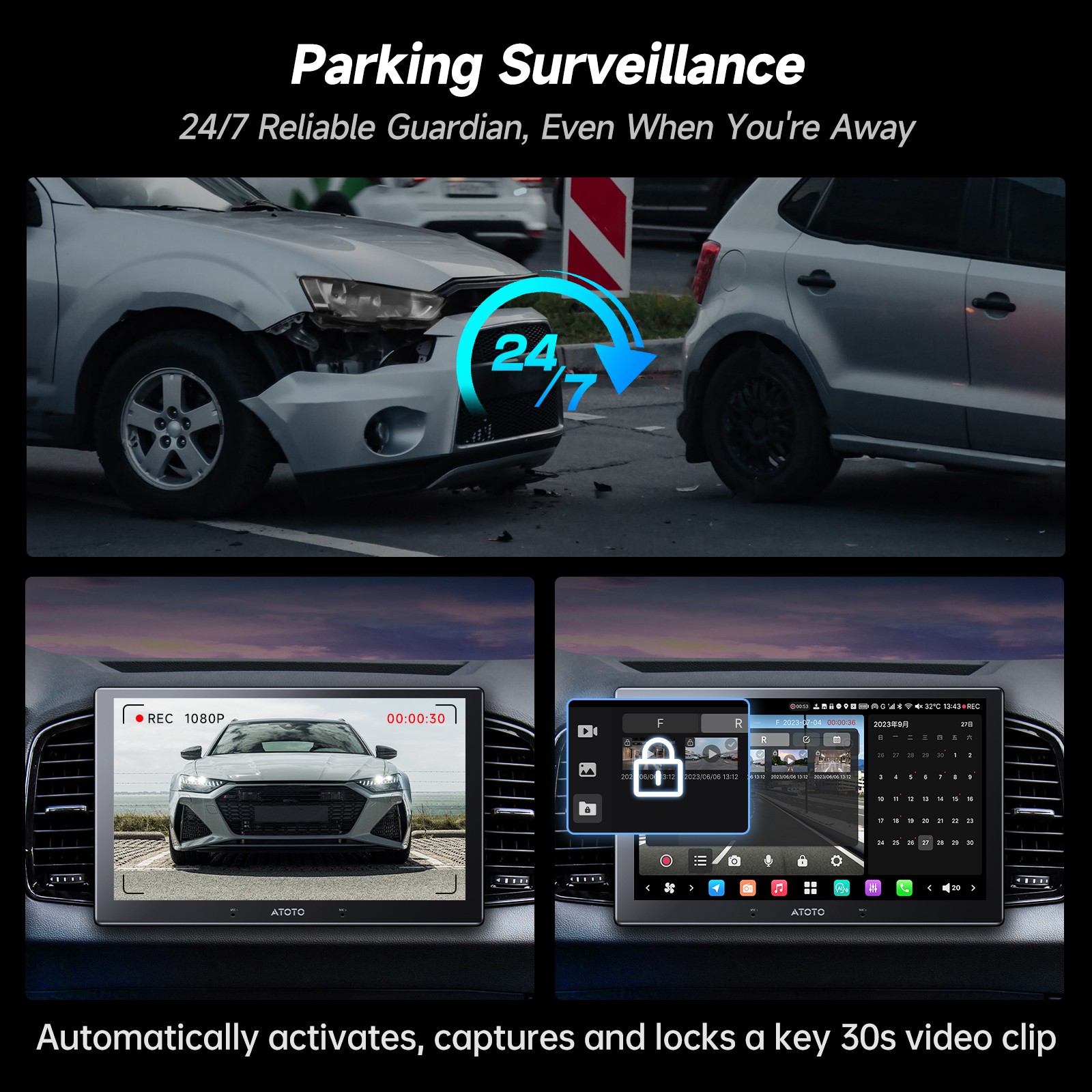 ATOTO Flagship 9″ 2DIN AI Android Car Stereo Carplay& Rear Cam Built-in G-Sensor
