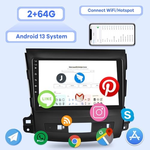 2G+64G Car Radio for Mitsubishi Outlander 2008-2015 – 9 Inch Android Touch