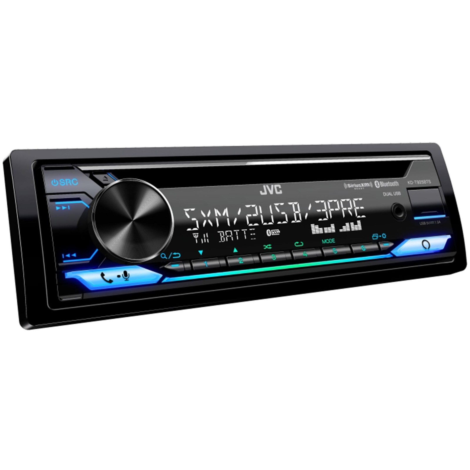 JVC KD-T925BTS CD Receiver w/ Bluetooth, Dual USB, Sirius XM, Alexa, EQ