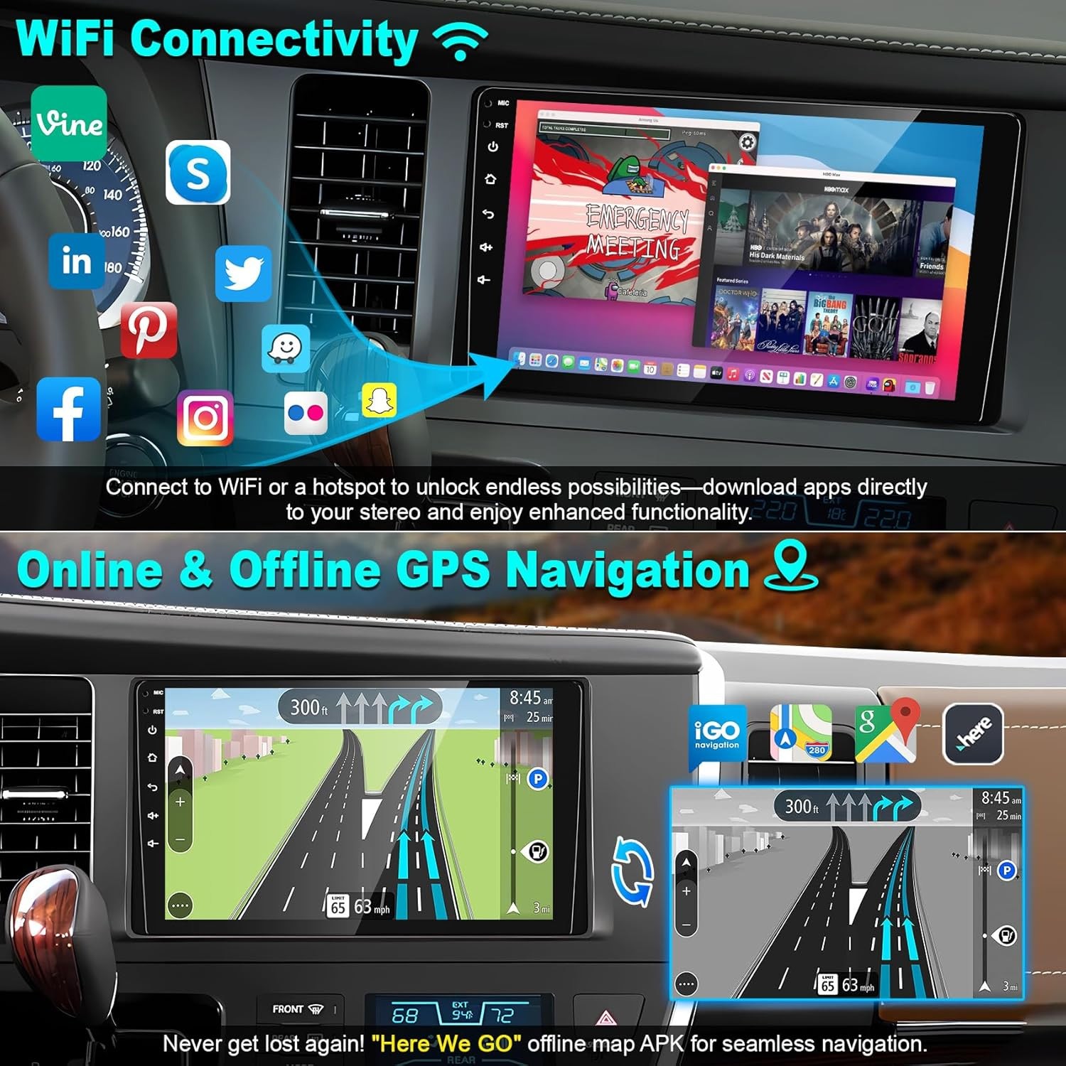 For Toyota SIENNA 2015-2020 Android 13 Car Radio Stereo GPS Navi WIFI BT FM RDS