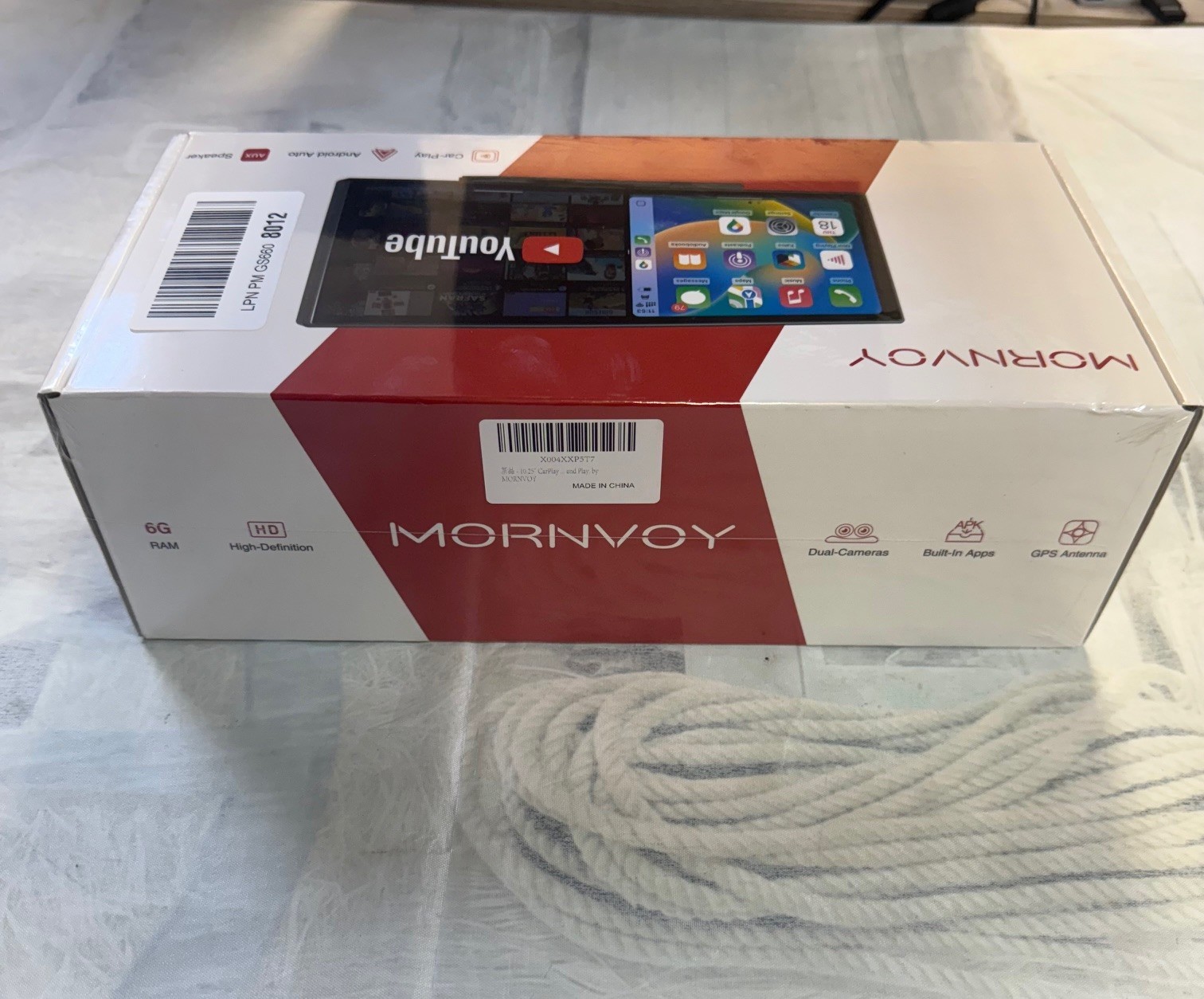10.25″ CarPlay Screen with Dashcam & Apps, 6GB RAM, Dual Cameras, GPS Antenna