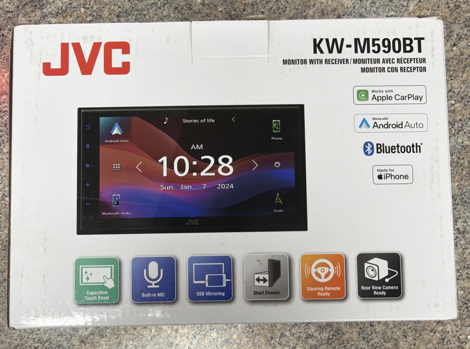 NEW JVC KW-M590BT 6.8″ Receiver w/ Apple CarPlay & Android Auto