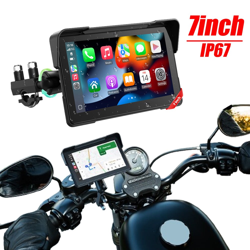 Lamtto 7″ Portable Carplay Wireless Android Auto Motorcycle GPS Navigation MP5