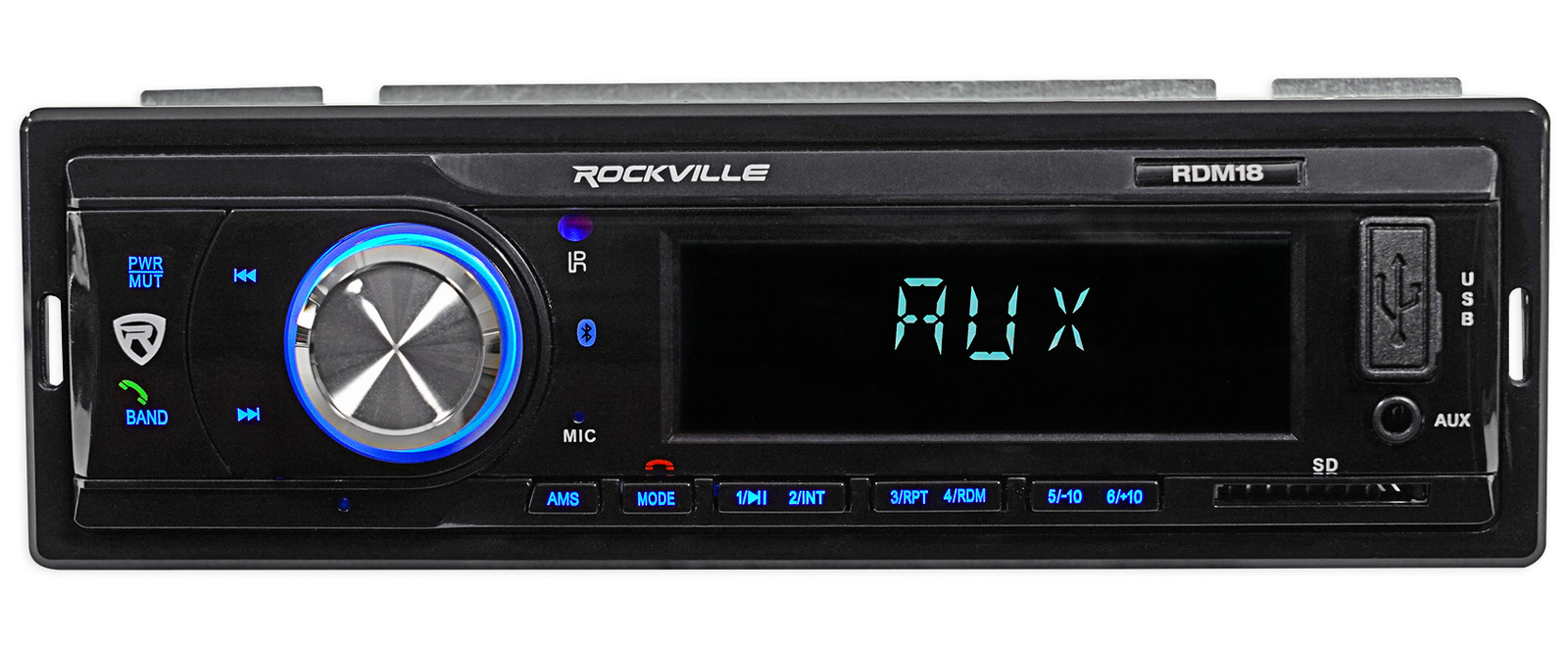 Rockville RDM18 In-Dash Car Digital Media Receiver w/ Bluetooth MP3 USB/SD+Cable