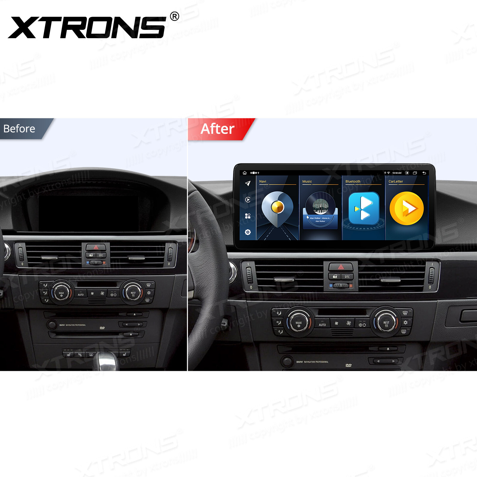 12.3″ Android 14 CarPlay 8-Core 64G Car GPS Stereo Radio For BMW E90 E91 E92 E93