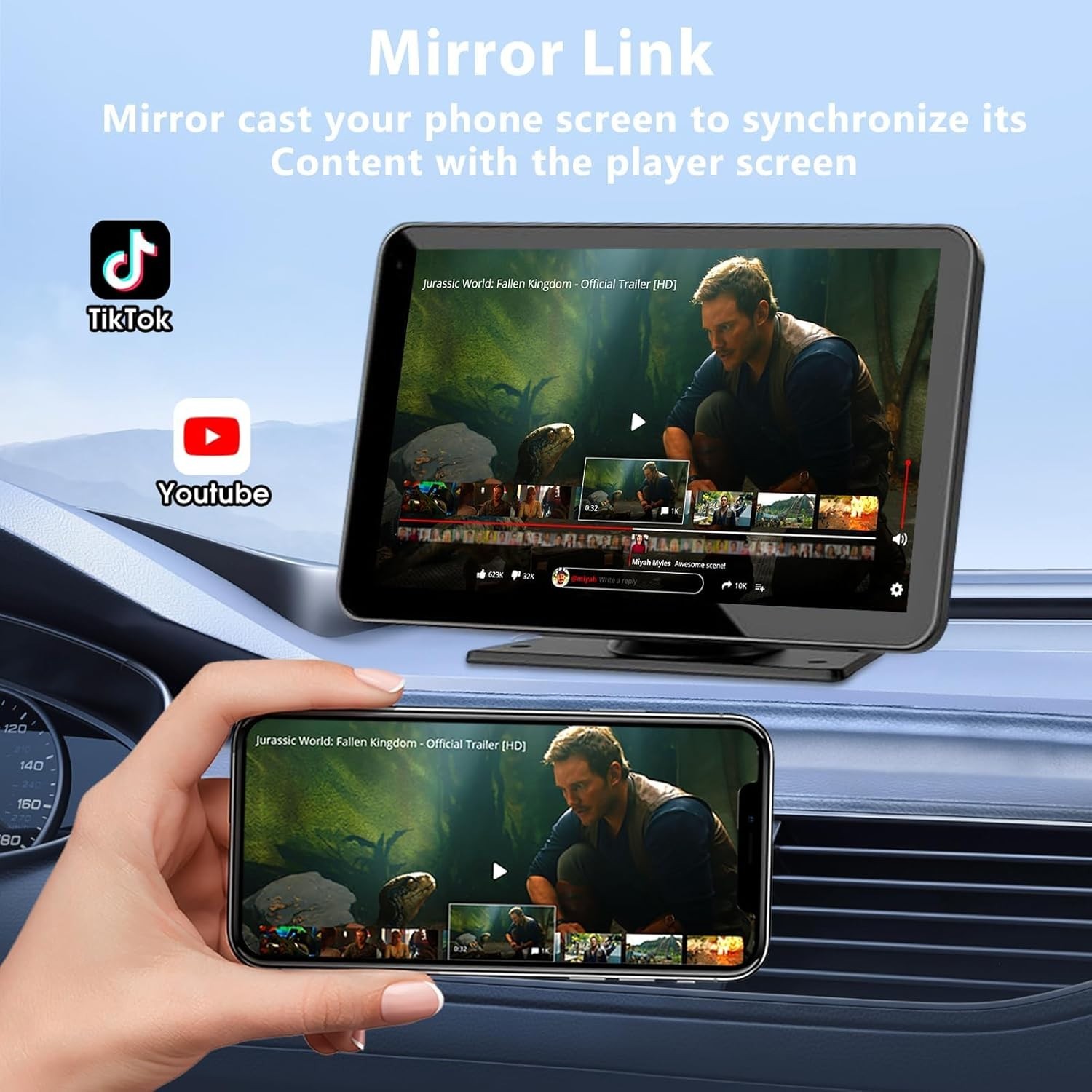 7-Inch HD Wireless Carplay & Android Auto Screen: Backup Camera & GPS Included