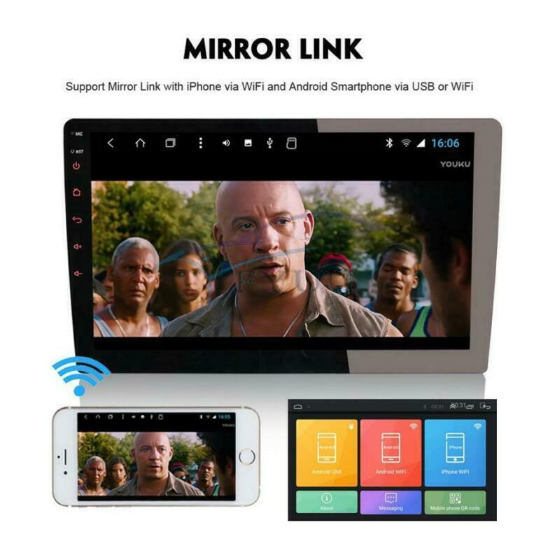 1 Din 9″ 1080P Touch Screen Quad-core RAM 2GB ROM 16GB Car Stereo Radio GPS Nav