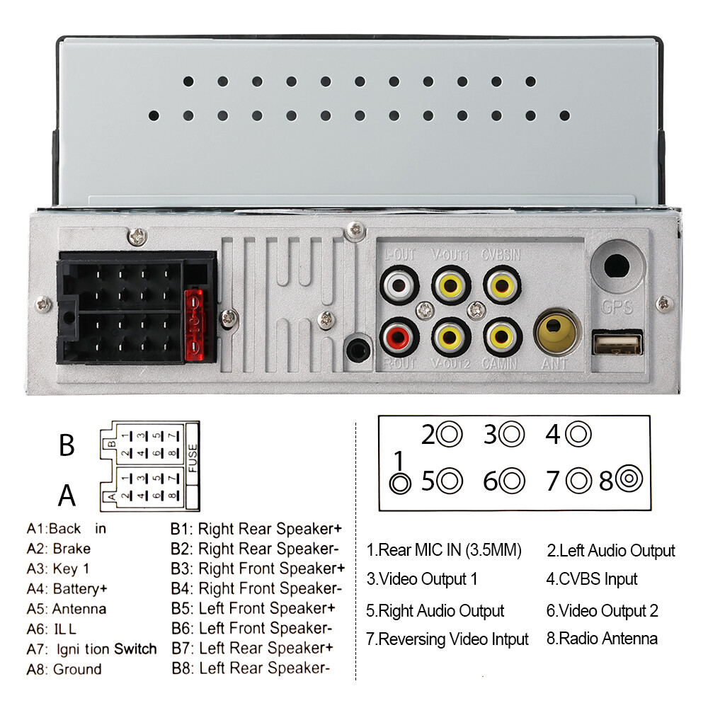 Single 1Din 7″ Touch Screen Stereo Bluetooth Radio Car Apple/Android Carplay USB