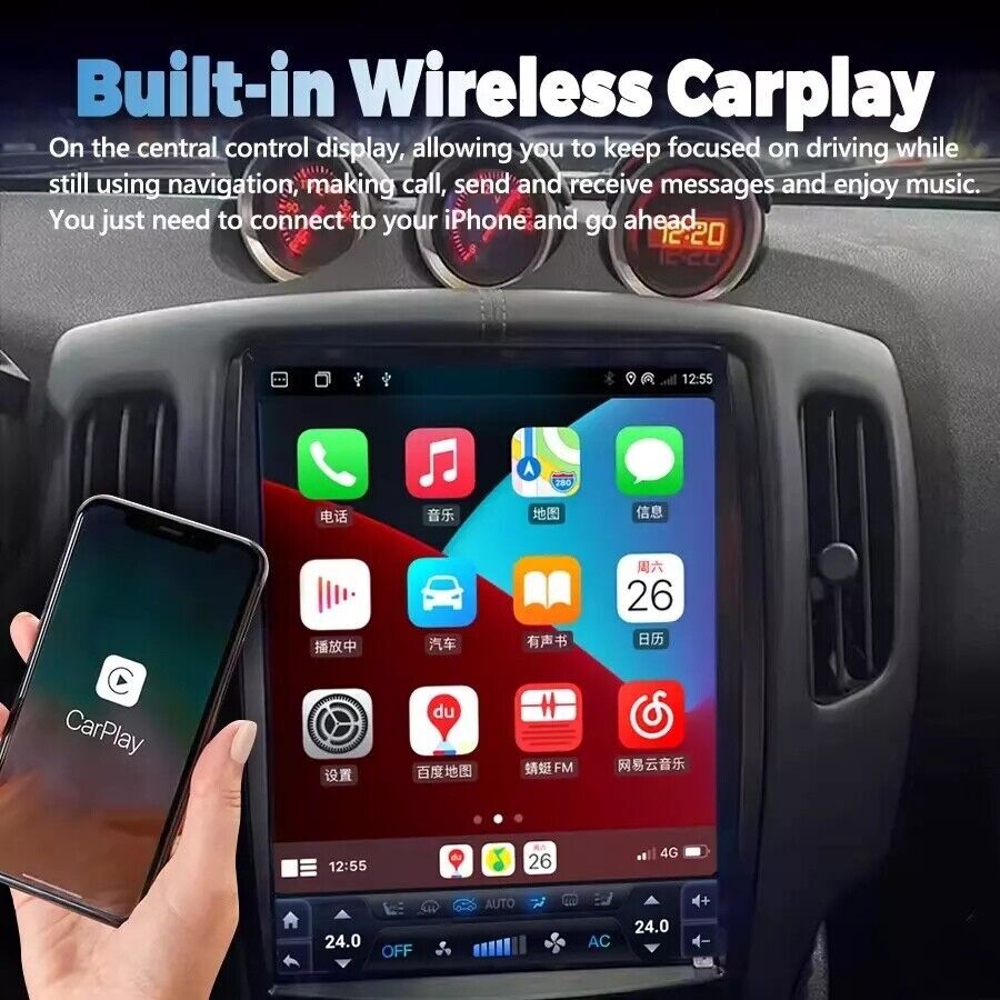 13.8″ Tesla Style Car Radio Android GPS Navi Head Unit For Nissan 370Z 2008-2019