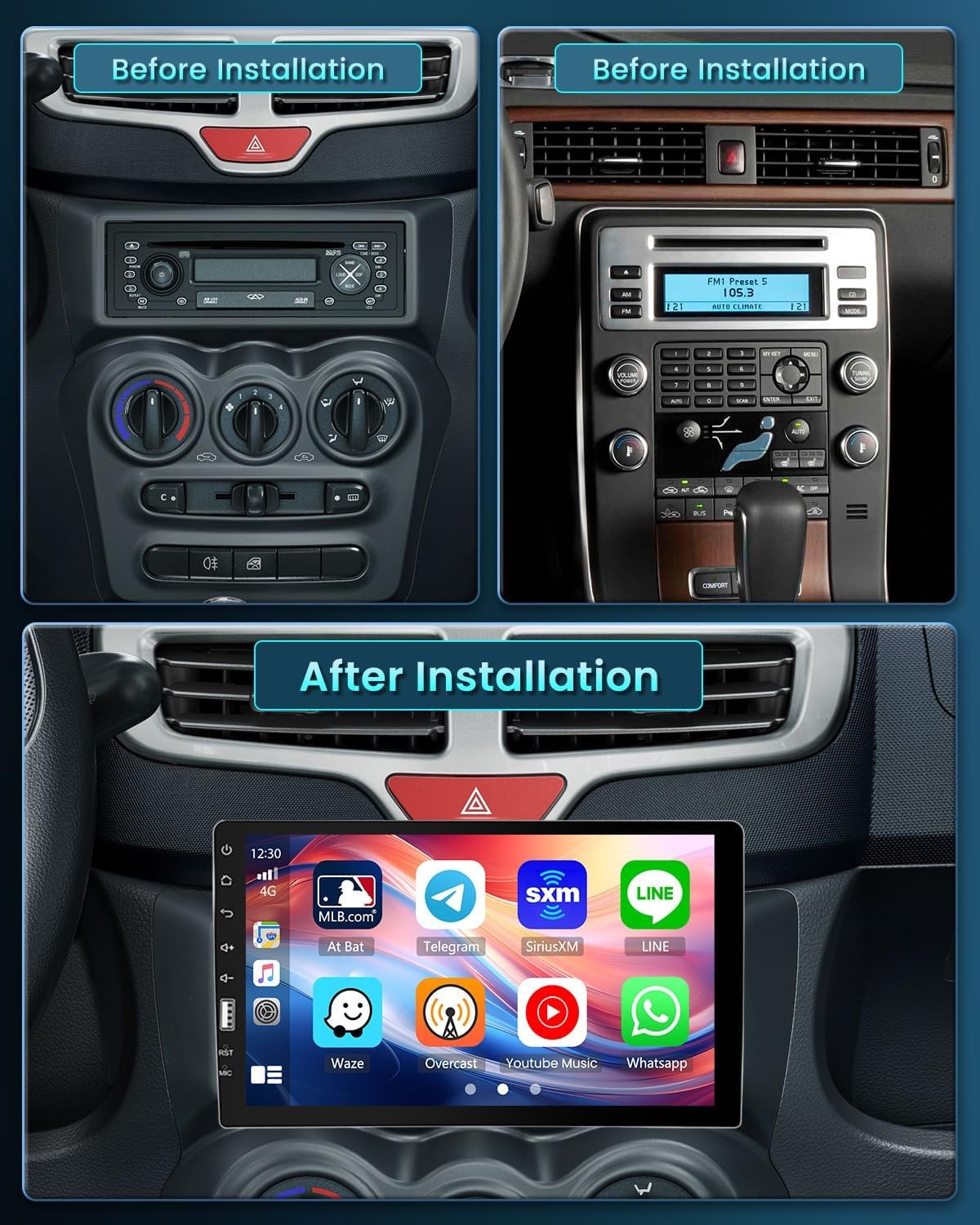 Radio Estereo De Pantalla Para Coche Carro GPS WiFi Tactil Single Din Bluetooth