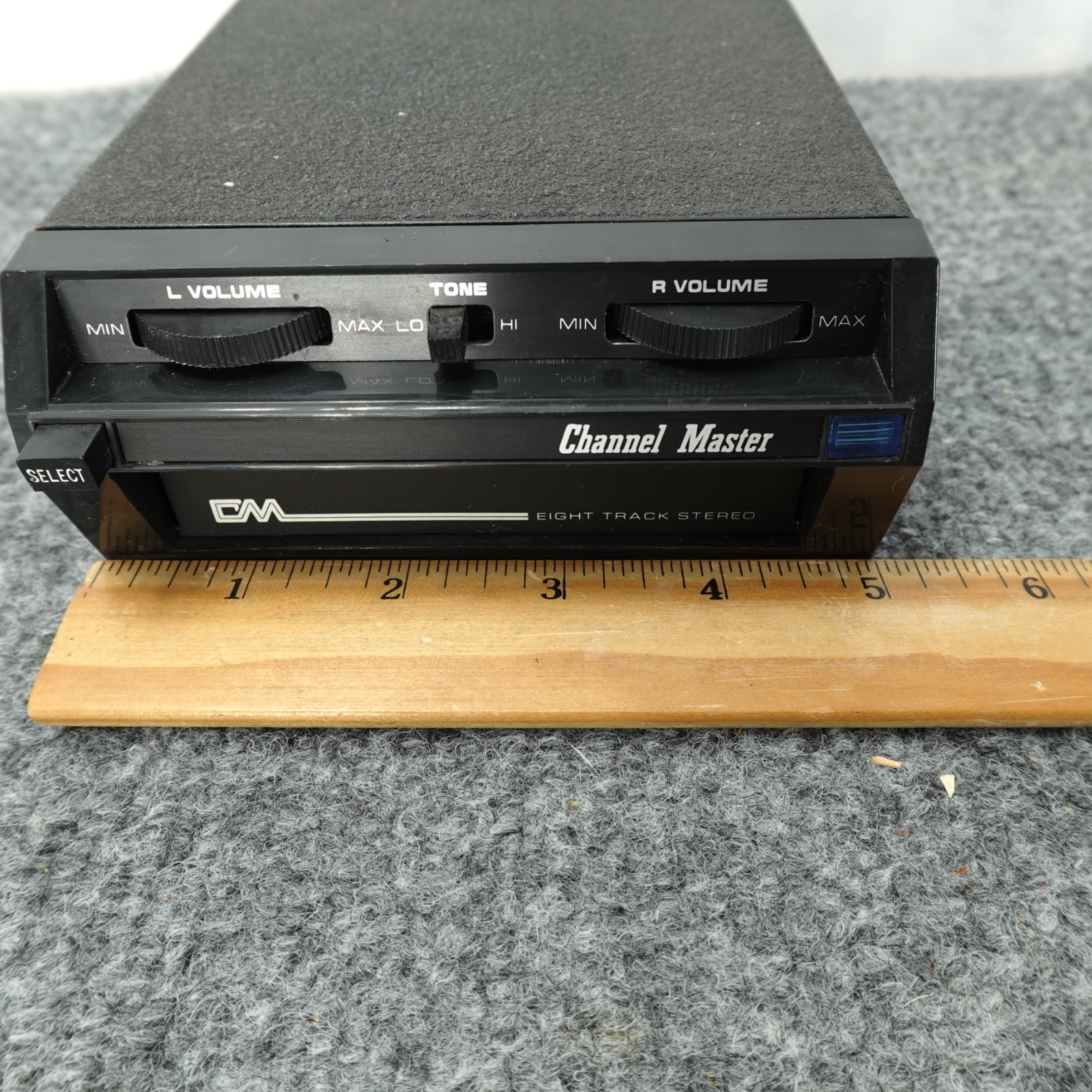 Channel Master Eight Track Stereo Car Player Black Under Dash Untested