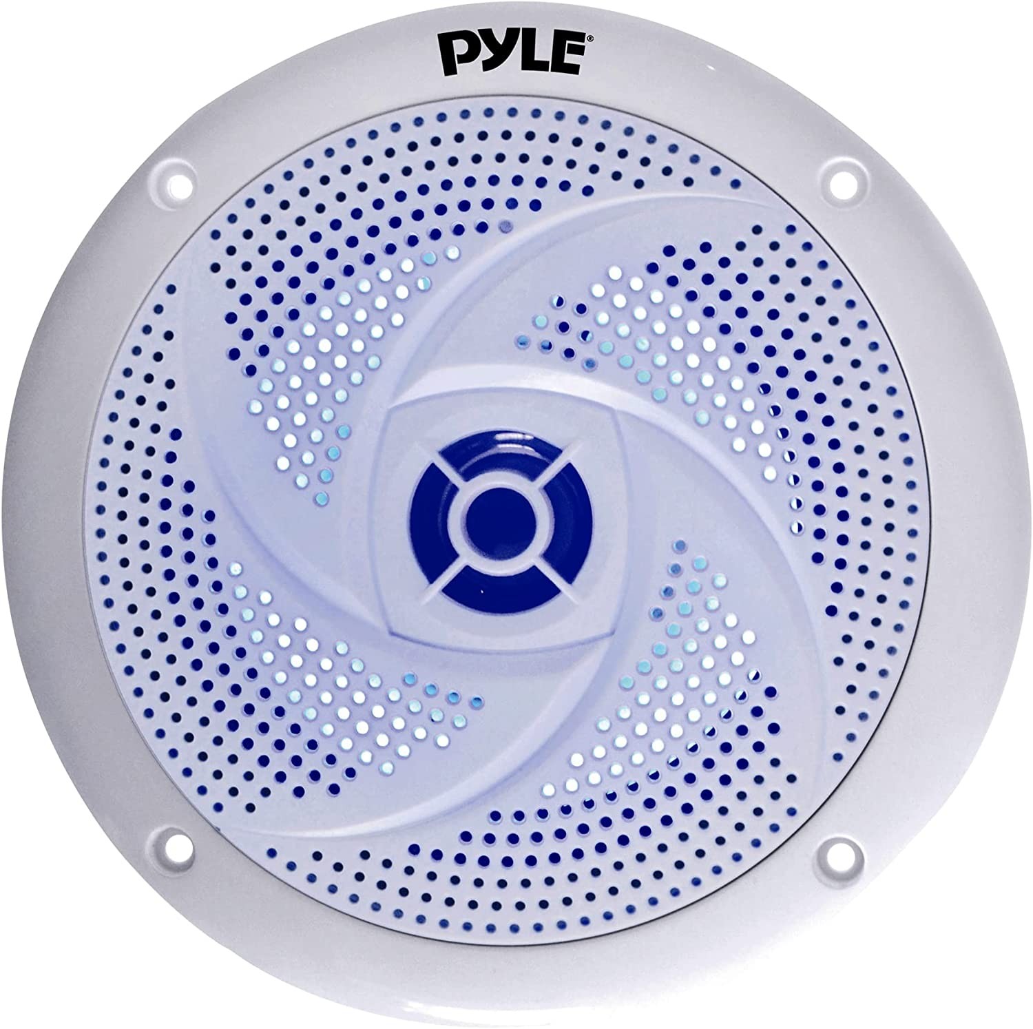 Pyle PLMRL50WB 1-Din Receiver + Remote, 4x 8″ 300W LED Speakers (White) + Wire