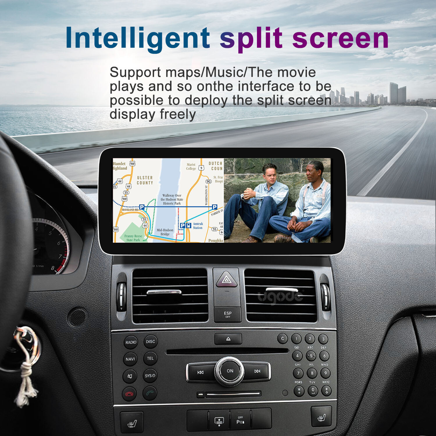 Ugode 10.25inch 4+64G Android13 Screen CarPlay Stereo Benz C class W204 NTG4.0