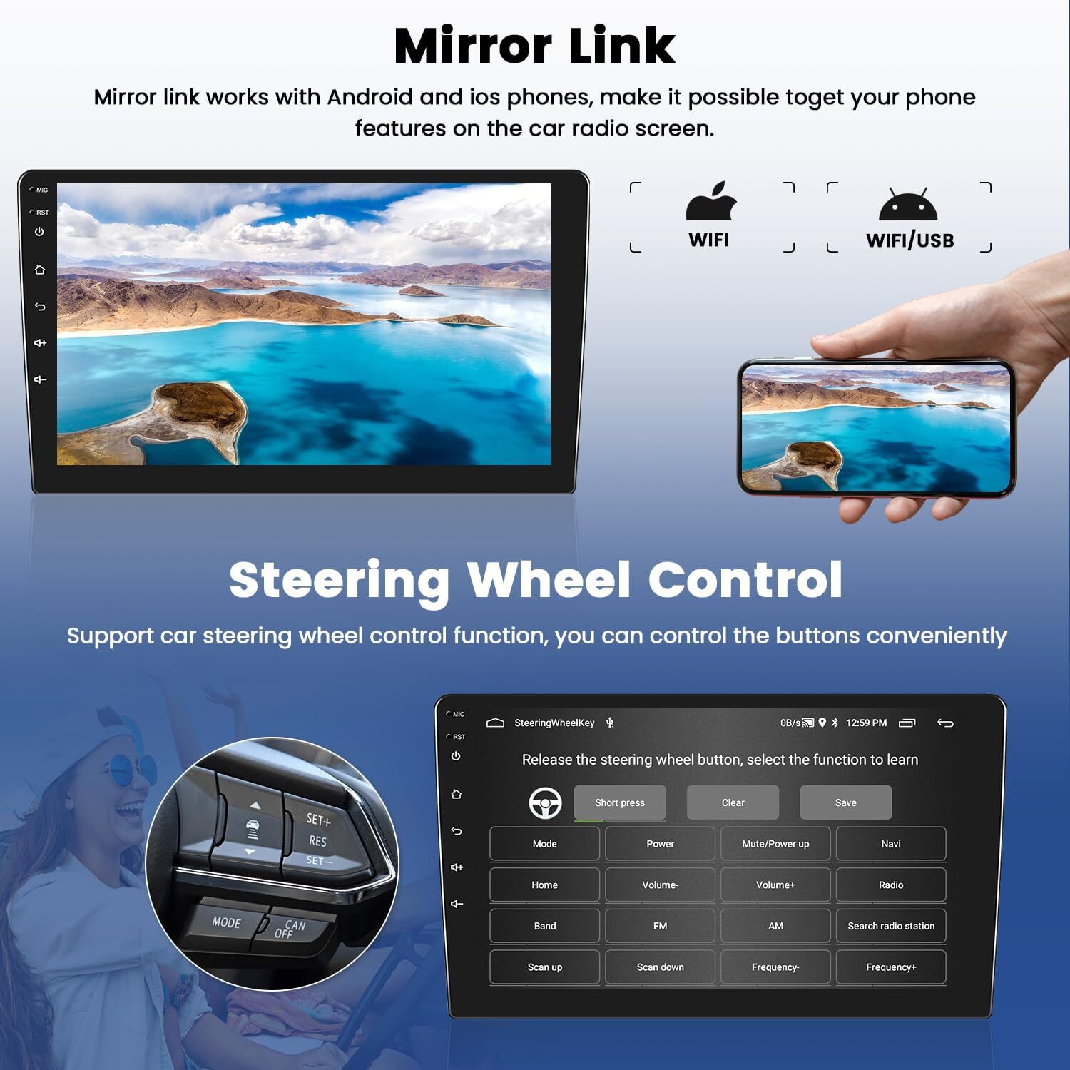 Android Car Stereo Radio Apple CarPlay GPS Player For Honda Fit Jazz 2009-2013