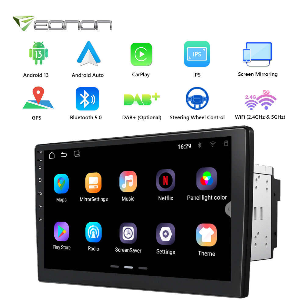 10.1 inch Android 13 Car Stereo 2 DIN GPS Navi WIFI Rotatable Screen Head Unit E