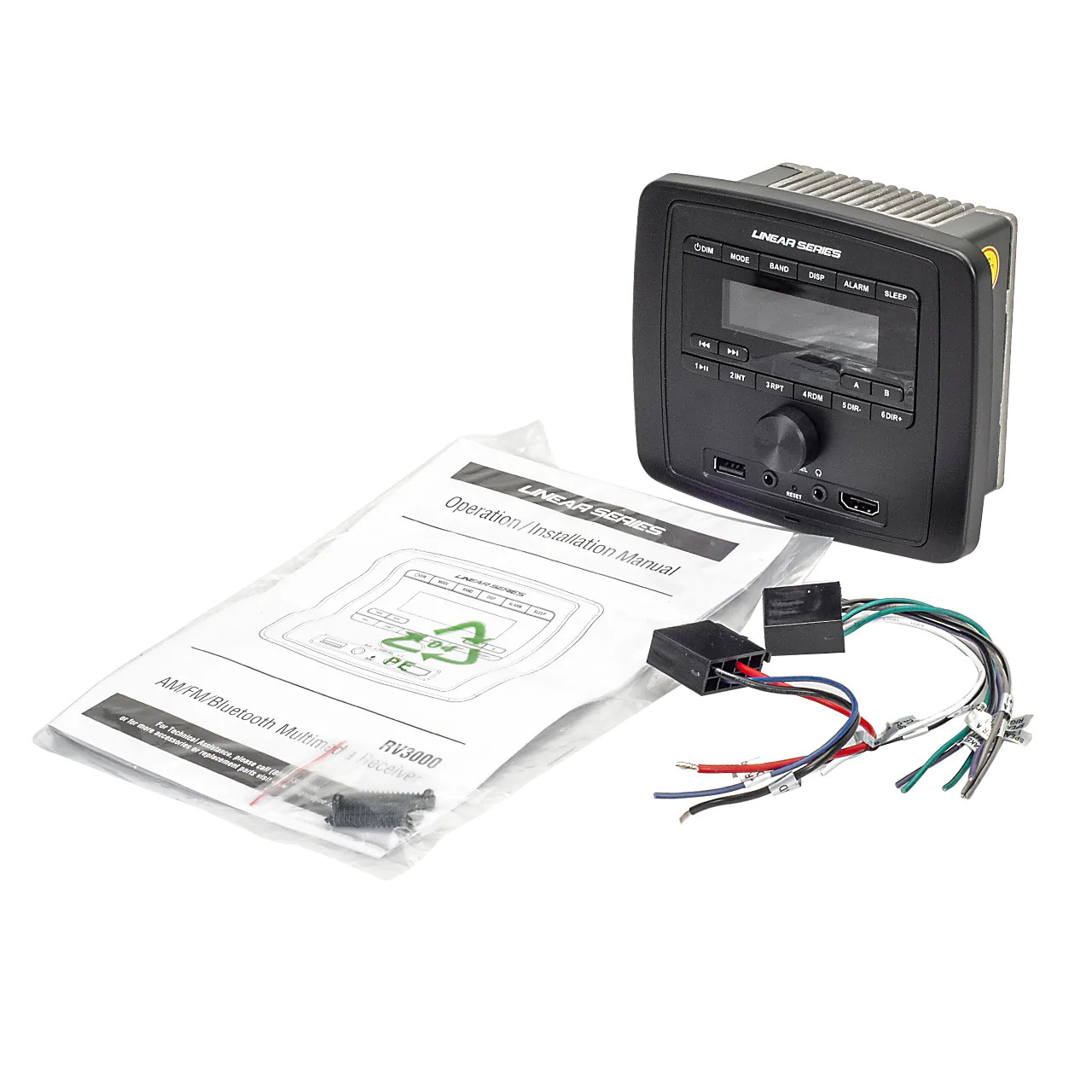 Linear Series RV3000 AM/FM & USB/BT Deckless Wall Mount Receiver