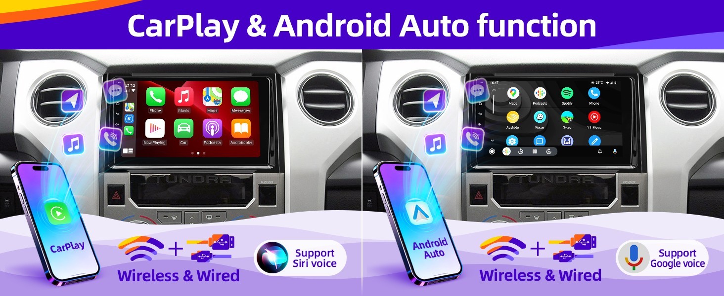 9″ 8Core 32G Android Auto Carplay Stereo for Toyota Tundra 2014-2021