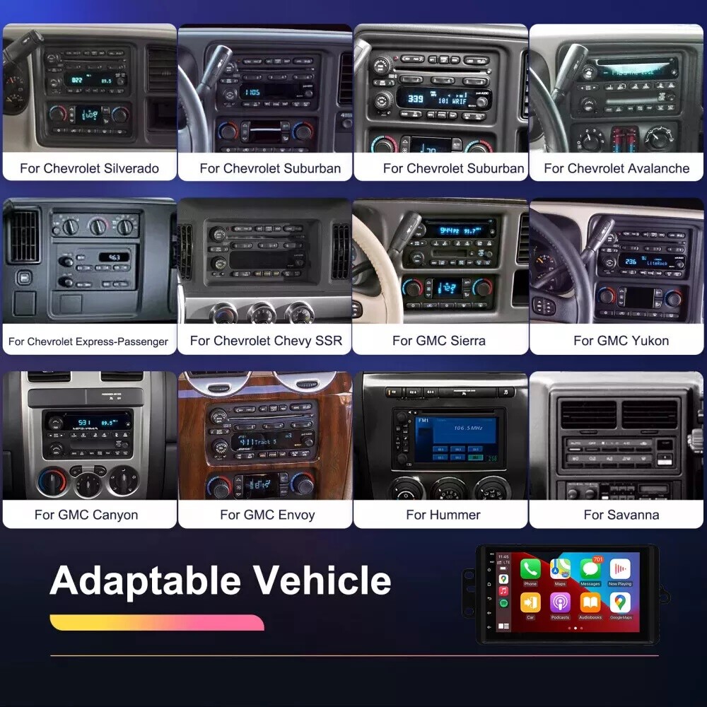 7″ Car Radio 2003-2006 For GMC Sierra 1500 2500 3500 CarPlay GPS Headunit +CAM