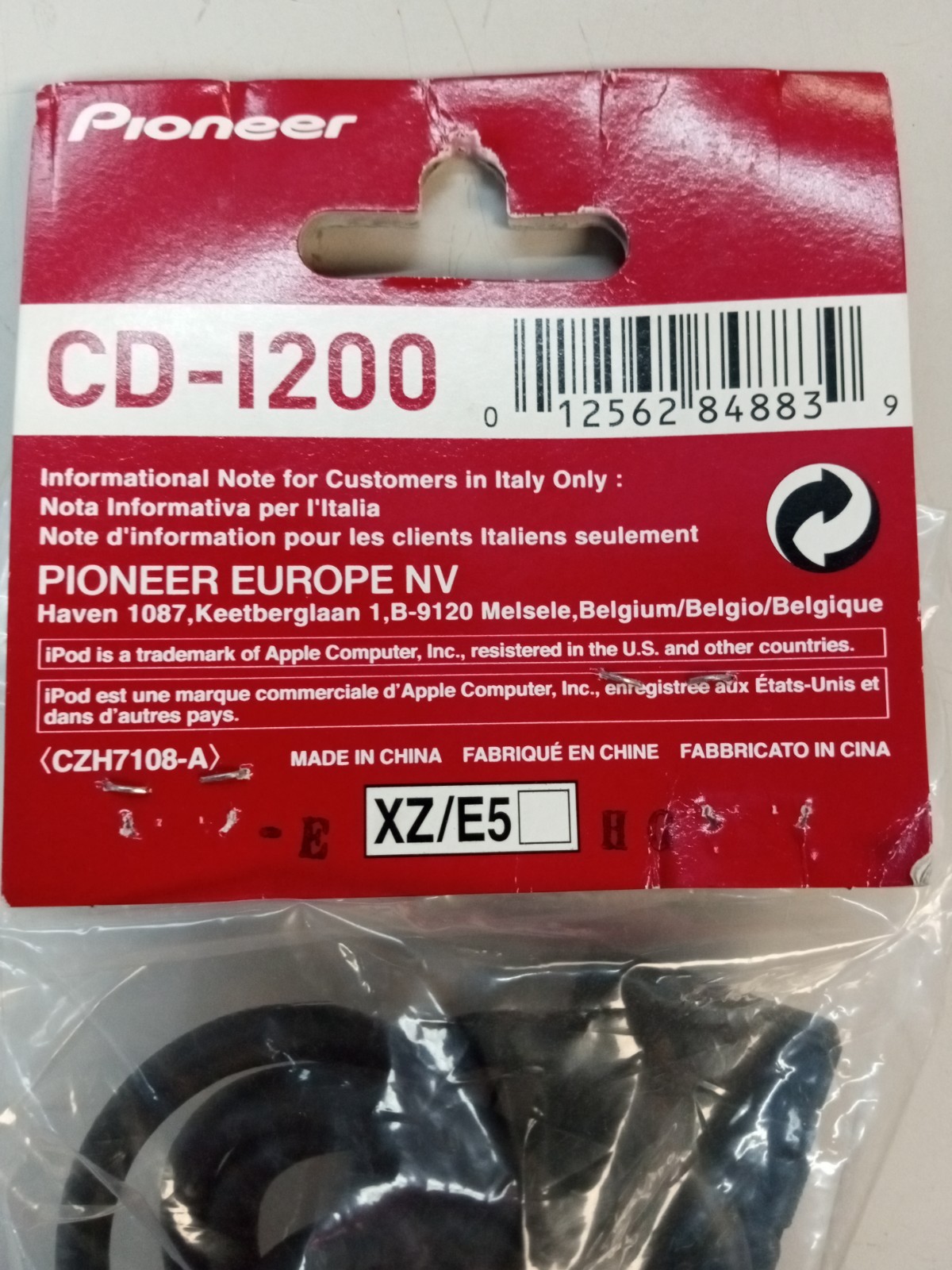 Pioneer Car Stereo iPod Adaptor Cable CD-1200