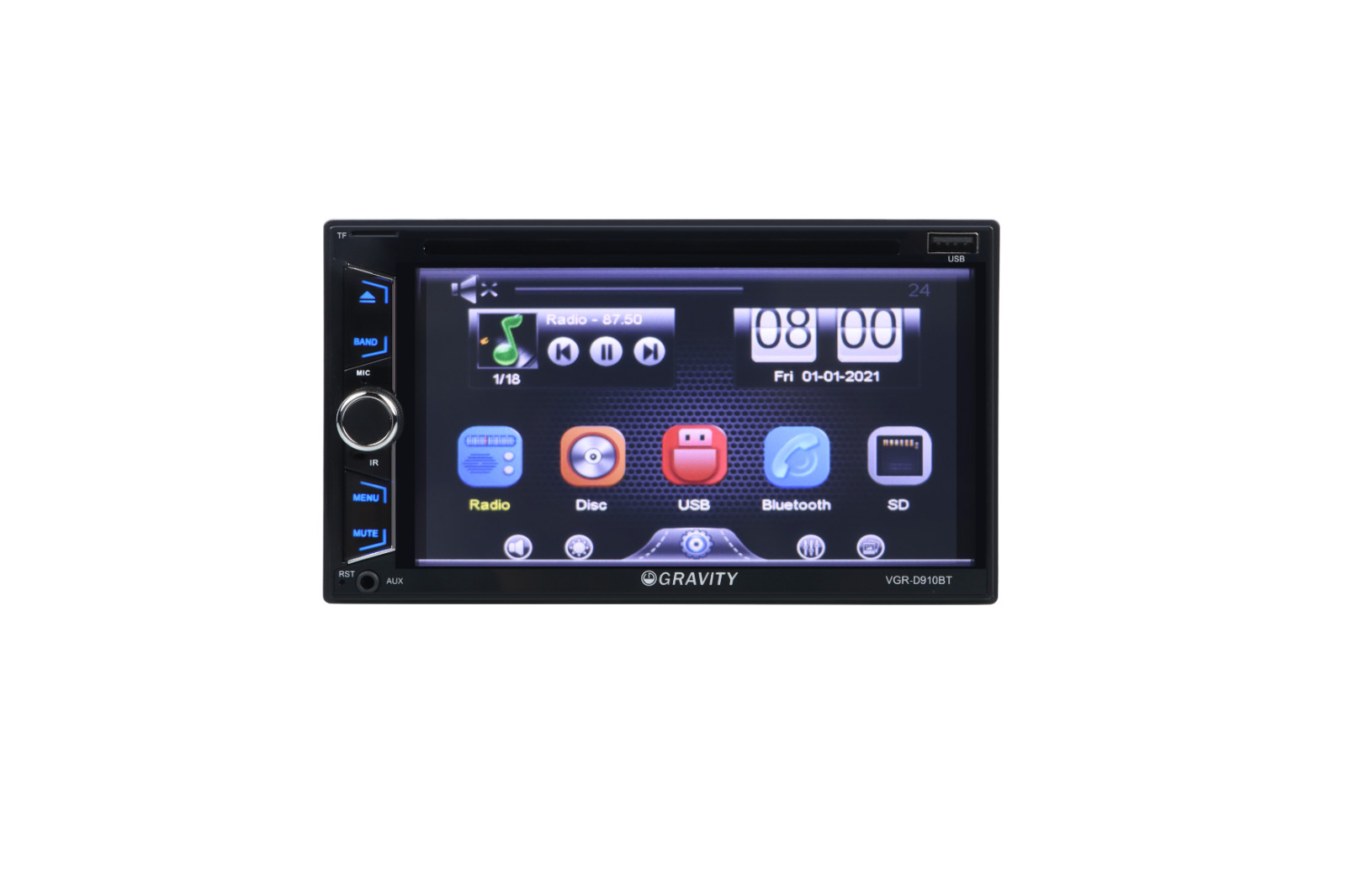 Gravity 6.2″ Car Stereo CD DVD 2Din Bluetooth Receiver + Rearview Backup Camera