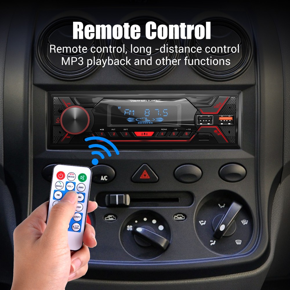 Car Radio Bluetooth Stereo MP3 Player 2USB/TF/FM/AUX Head Unit CD Single 1 DIN