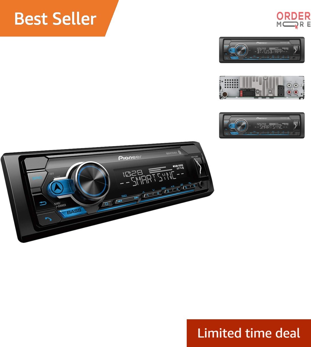 Car Digital Media Receiver Bluetooth USB AUX Pandora Spotify Smartphone Compa…