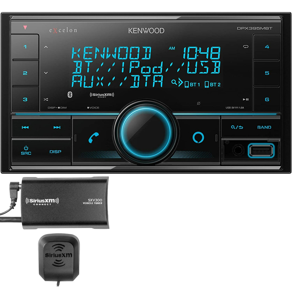 Kenwood DPX395MBT Double-DIN Stereo Receiver with SiriusXM Tuner