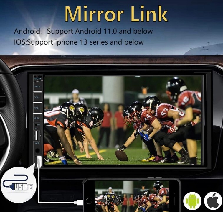 Naifay Car Stereo 7 Inch HD Touchscreen Double Din Car Stereo Apple & Android