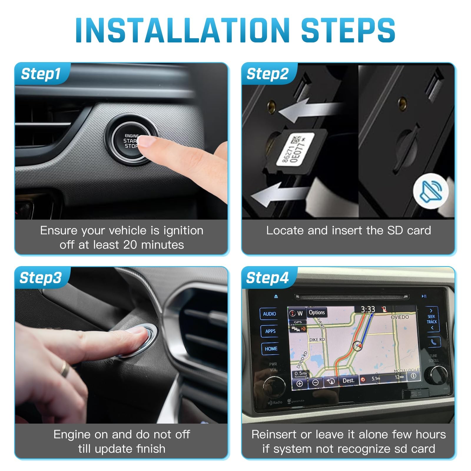 2025 Navigation SD Card Update 86271 0E077 Compatible with Toyota Black