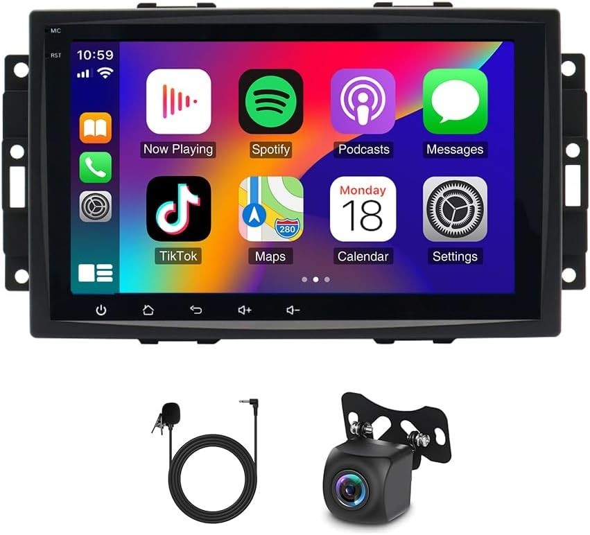 8″ 32G Android Auto Carplay 2-DIN Stereo for Jeep Commander 2006-2007; Free Cam
