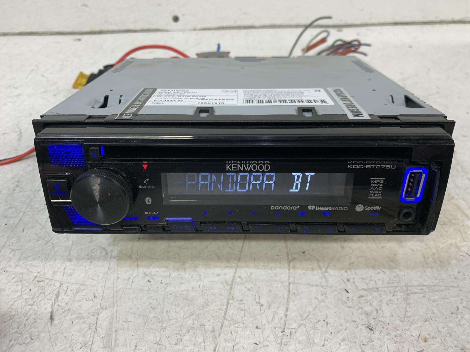 Kenwood KDC-BT275U radio stereo CD player BT AUX USB MP3 AOA 1 din receiver