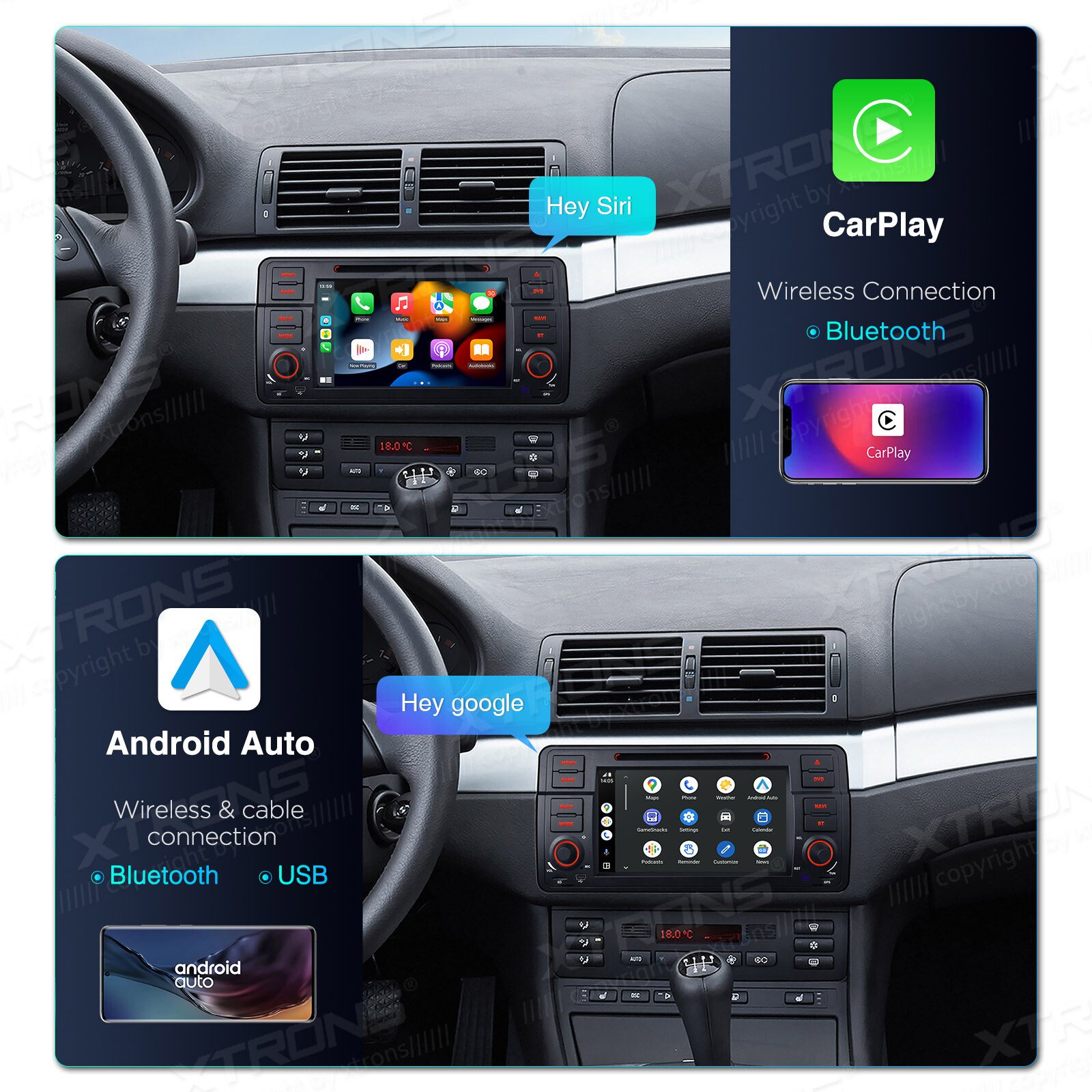 7″ Android 14 Car Stereo DVD 4G LTE Radio GPS 4+64GB AKM DSP For BMW E46 3er M3