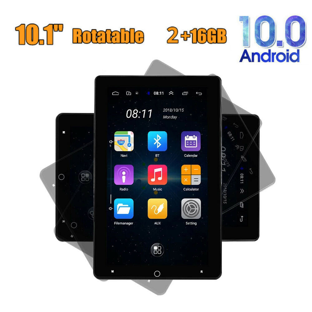 Android 11.0 10.1″ Rotatable Screen Car Stereo Radio GPS Wifi 2Din FM OBD 2+16GB