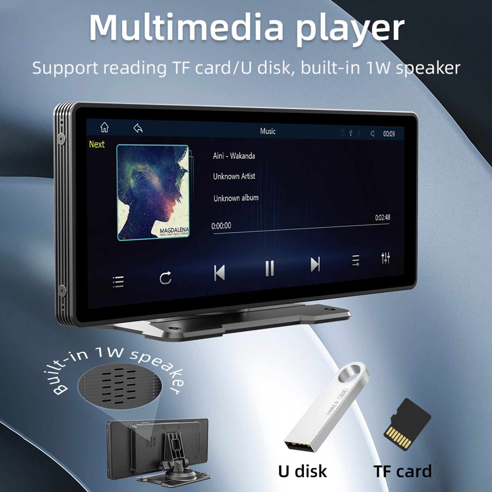 10.26″ Portable Bluetooth Car MP5 Player HD Large Screen Wireless Carplay Radio