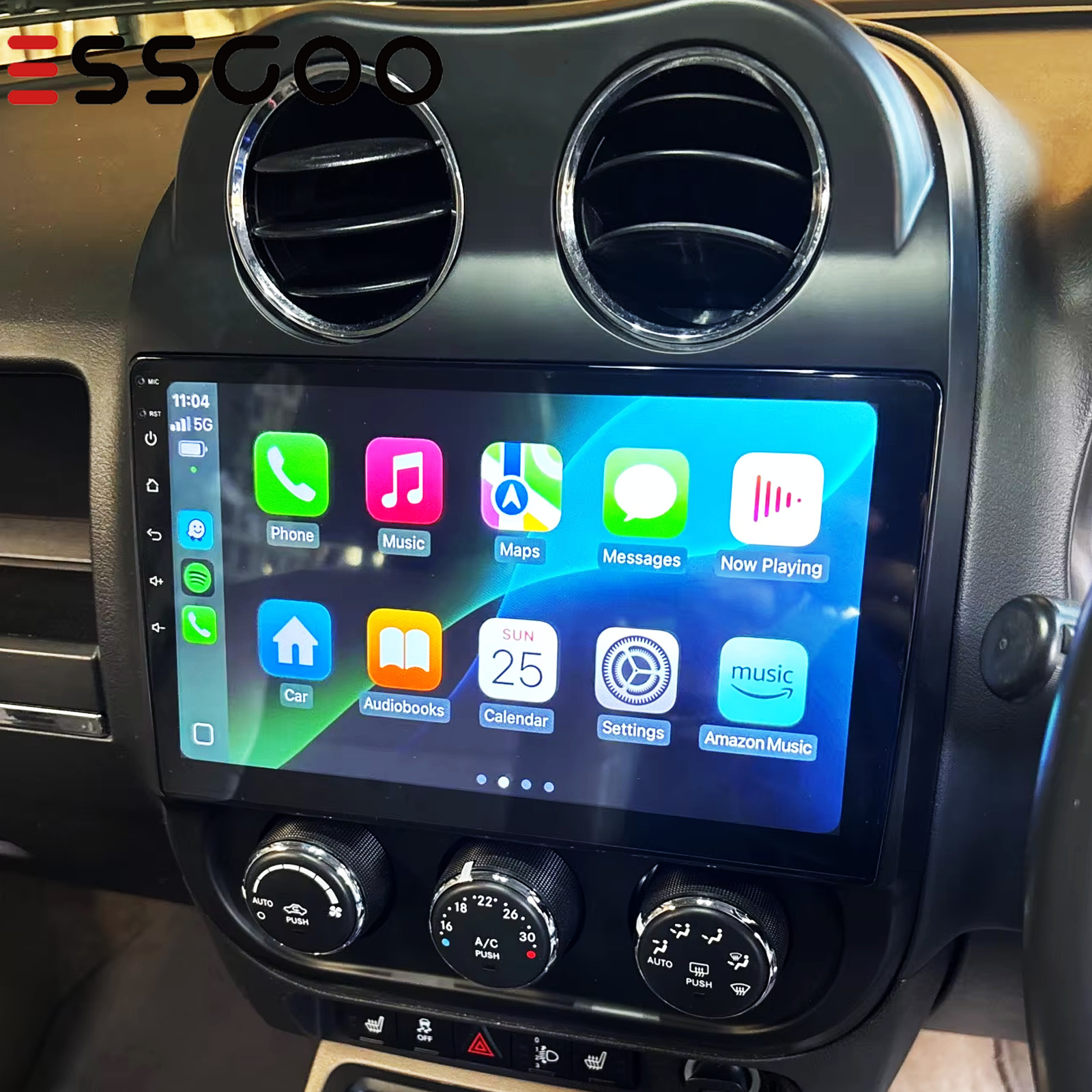 Android 14 Car Radio GPS Stereo Fit Apple Carplay WiFi For Jeep Patriot Compass