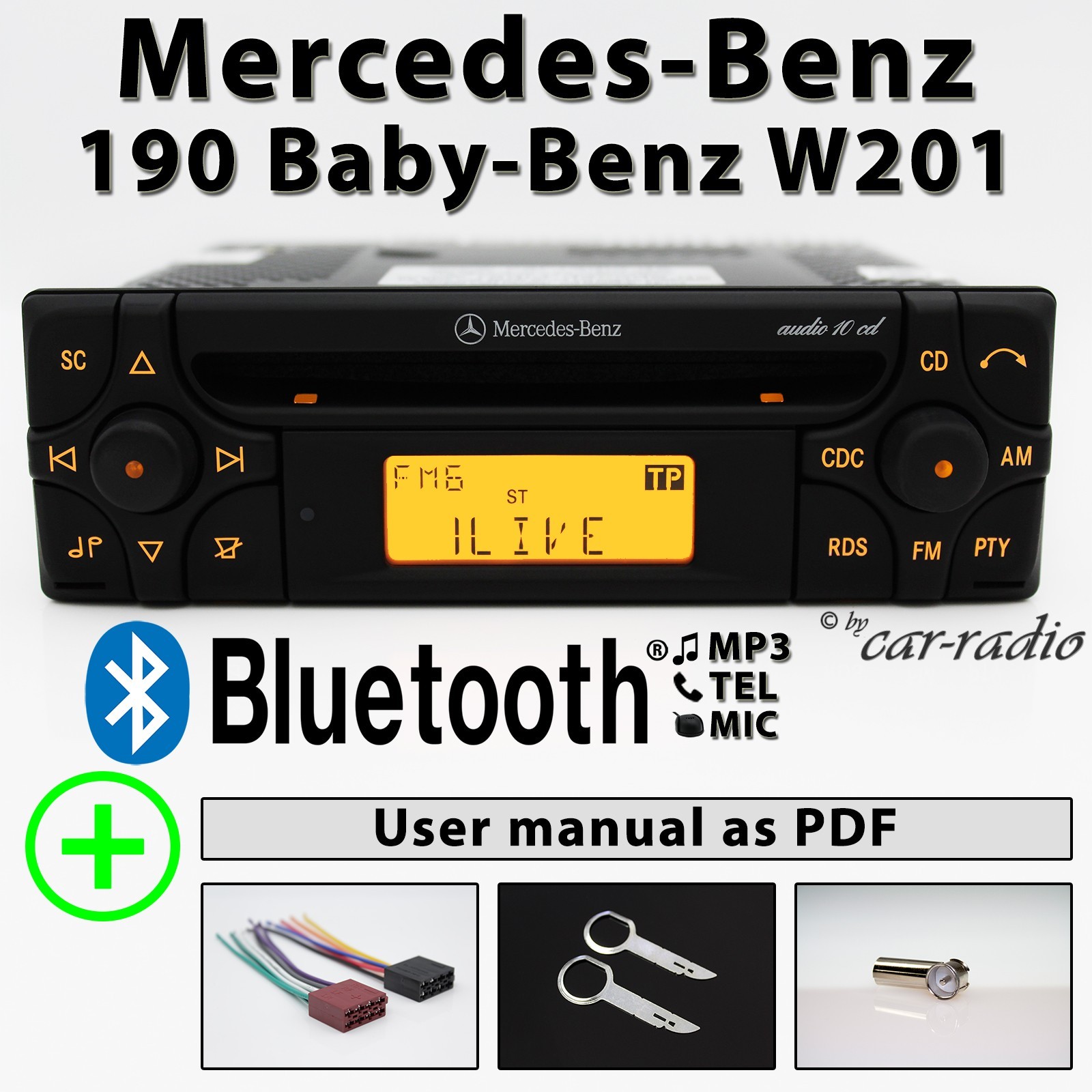 Mercedes W201 Car Stereo Bluetooth Radio Audio 10 CD MF2910 OEM Genuine 190E 190