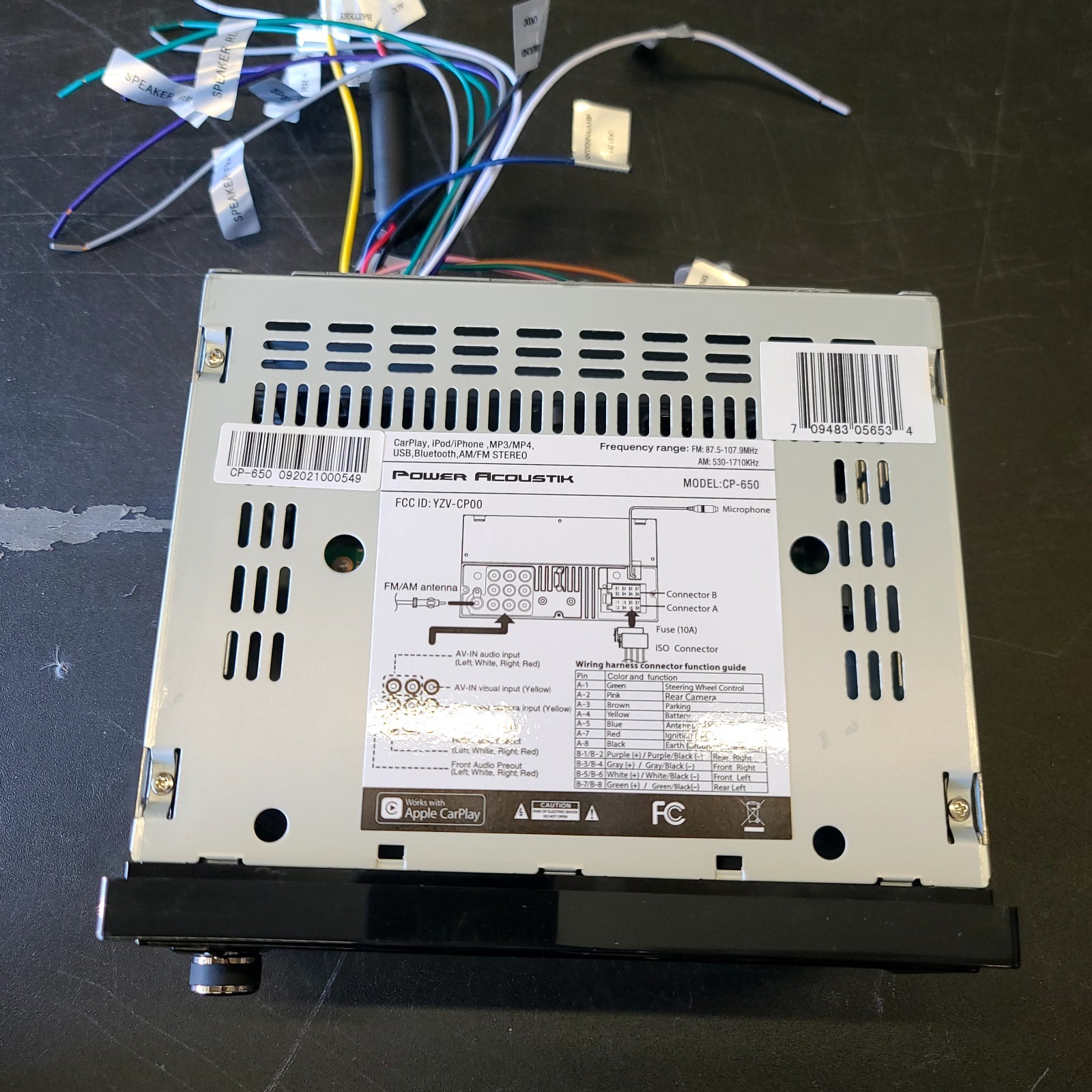 POWER ACOUSTIK CP-650 Double DIN For Parts