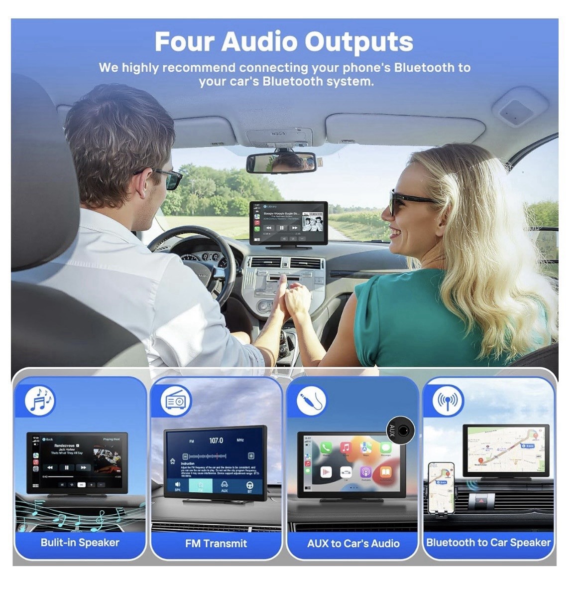 Hauxiy Wireless Smart Screen Stereo w/ Built In Bluetooth Model Q9S