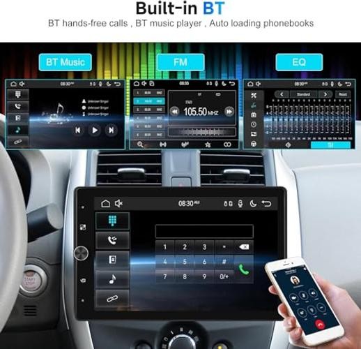 10.4″ Single Din Radio Car Stereo with Wireless CarPlay & Android 10.4 Inch