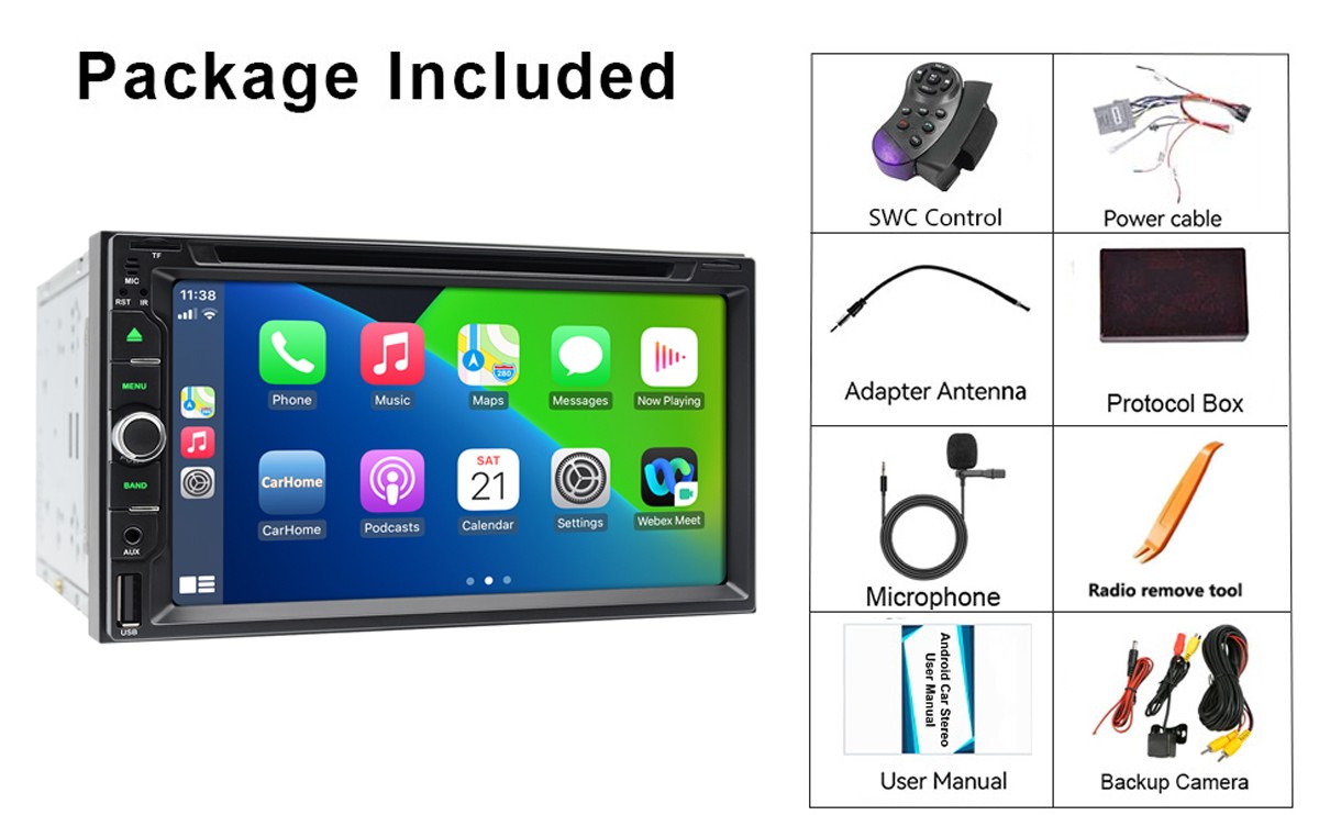 For 2003-2006 GMC Yukon Sierra /2004-2014 Canyon Carplay Car Stereo Radio DVD CD