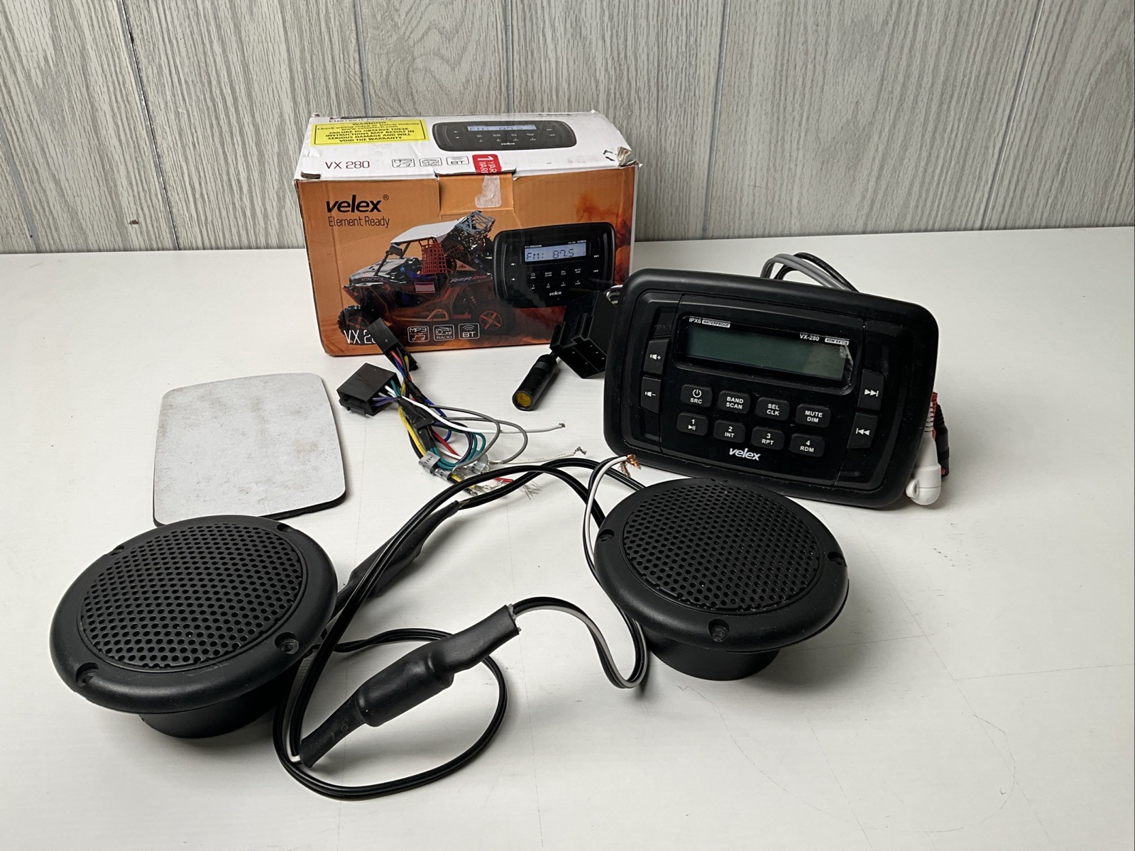Velex VX280 Marine Bluetooth Streaming Stereo Radio AM FM Tuner 4-Channel x 45W