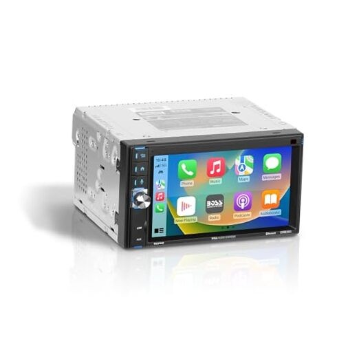 BCP62 Car Stereo – Apple CarPlay, Double Din, 6.2 Inch 6.2 Inch w/ Volume Knob