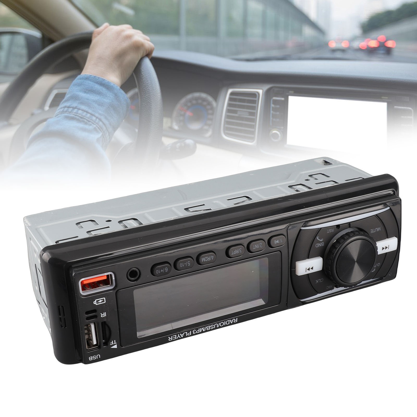 Single DIN Car Radio LCD Display Car Audio Player 60Wx4 High Power For Travel