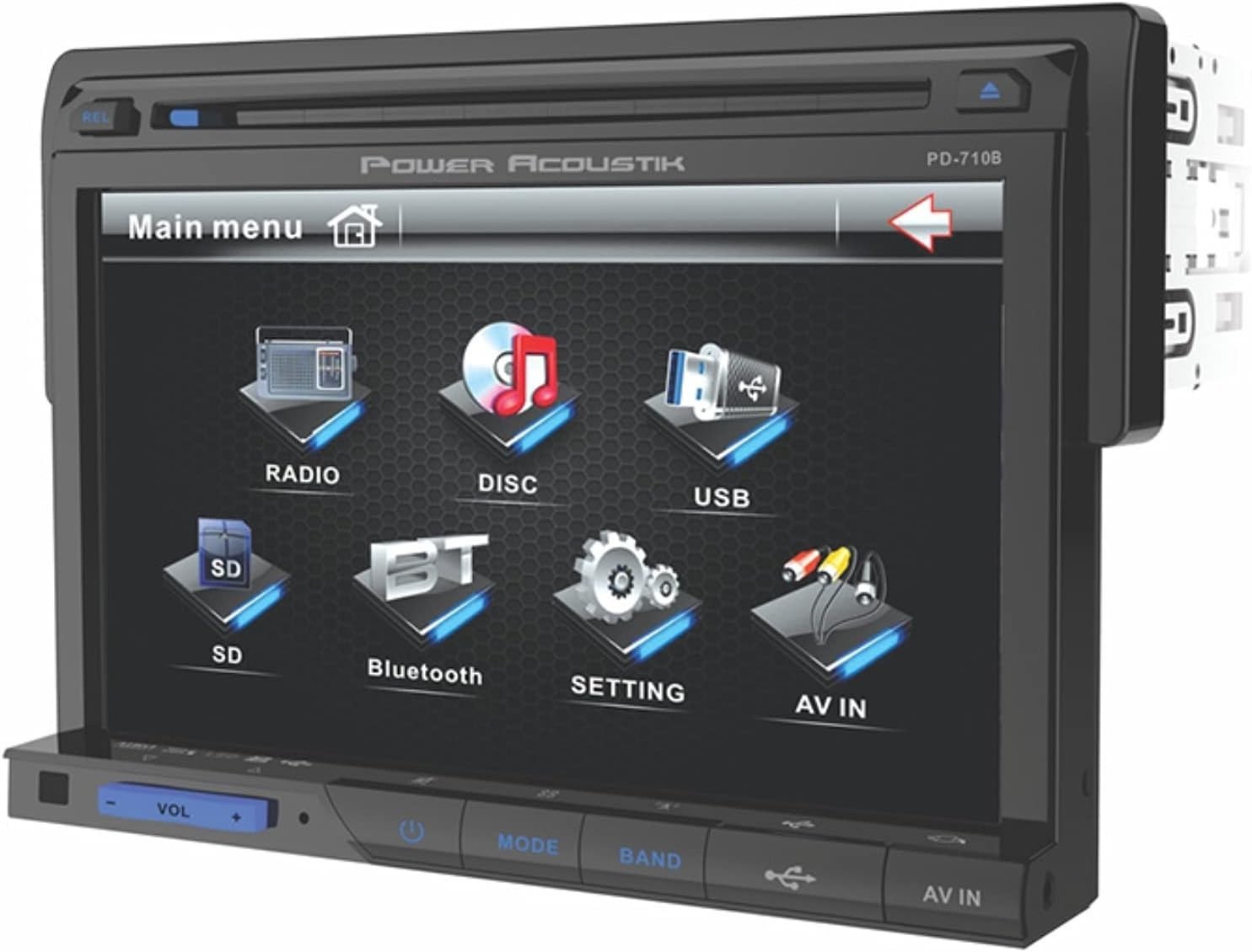 PD-710B 7-Inch Touchscreen Multimedia Receiver with Bluetooth & Surround Sound