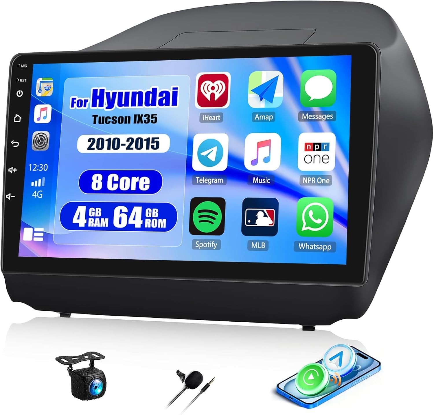 8 Core Android 15 Car Stereo for Hyundai Tucson IX35 – 10.1″ Touchscreen & Wi…