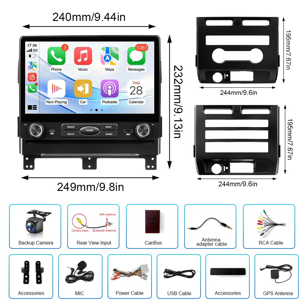 For Ford F-150 2009-2014 Apple Carplay Android 13 8Core Car Stereo Radio GPS FM